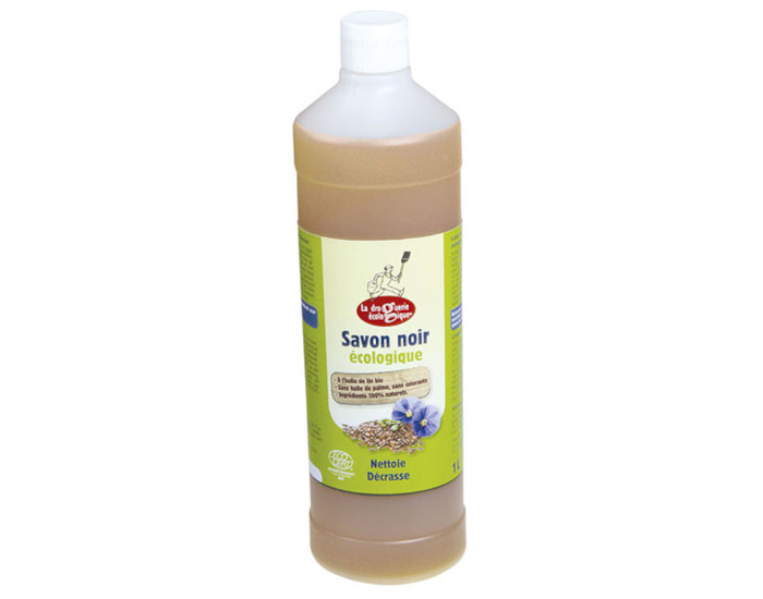 LA DROGUERIE ECOLOGIQUE Savon Noir Liquide Huile 100% Issue de Lin Bio