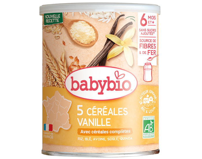 BABYBIO 5 Crales Vanille - 220g - Ds 6 mois