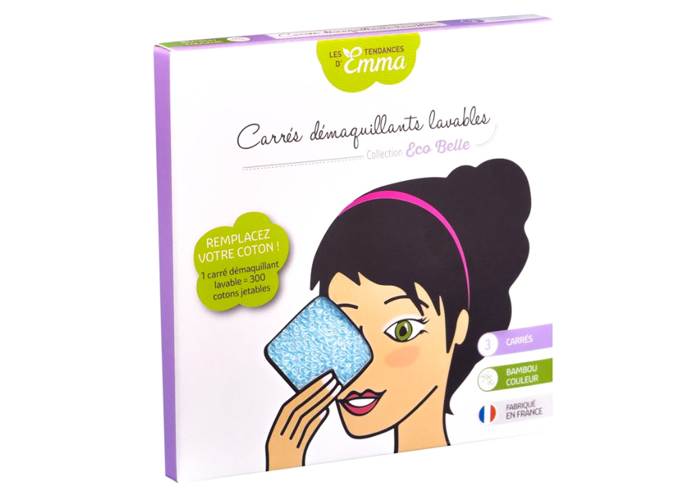 LES TENDANCES D'EMMA 3 Carrs Dmaquillants Lavables - Bambou Couleur