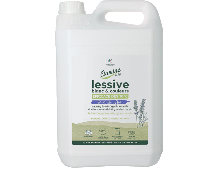 ETAMINE DU LYS Lessive Liquide Blanc et Couleurs  la Lavande 5 L