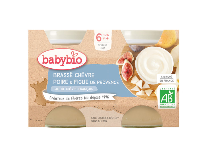 BABYBIO Petits Pots Brasss Lacts - 2 x 130 g - Ds 6 mois