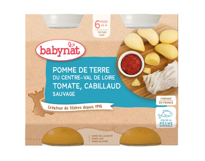 BABYNAT Petits Pots Menu du Jour - 2 x 200g - Ds 6 Mois