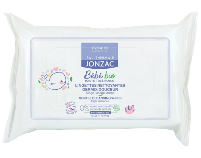 EAU THERMALE JONZAC Bb Lingettes Nettoyantes Dermo-Douceur - 40 lingettes