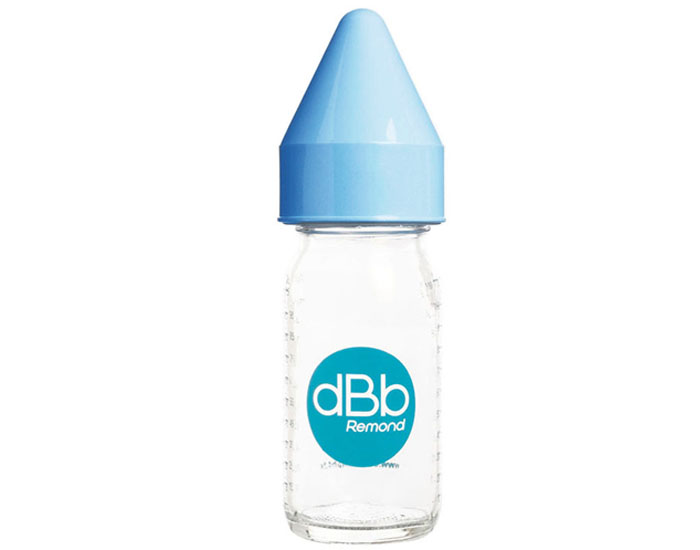 DBB REMOND Biberon en Verre 110 ml - Ttine Caoutchouc Ciel