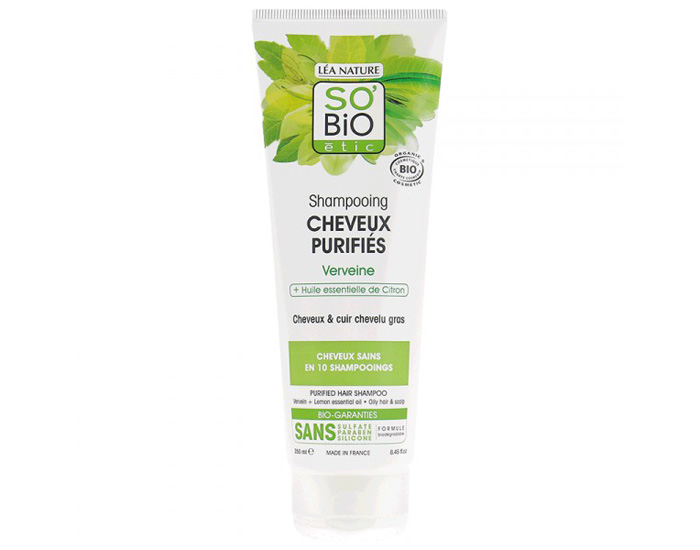 SO'BIO TIC Shampooing Cheveux Purifis Verveine et Citron - 250 ml