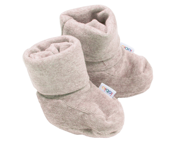 IOBIO Chaussons Bv en Velours de Coton Bio - Beige