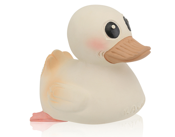 HEVEA Canard Kawan Mini en Caoutchouc Naturel 3 en 1 - Ds la Naissance Blanc