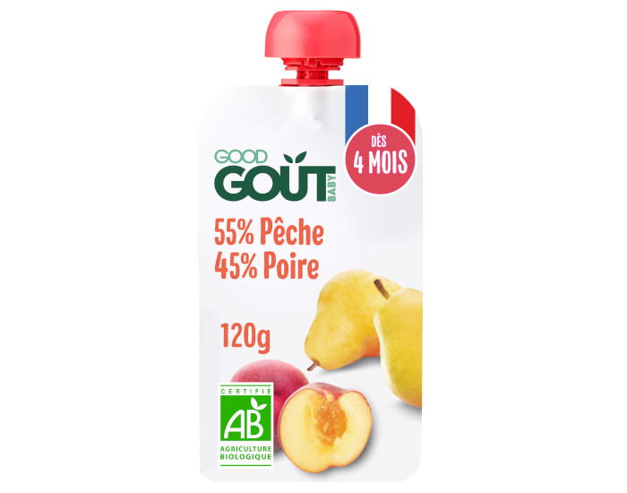 GOOD GOUT Gourde Pche Poire - Pure Bb 120g - Ds 4 Mois