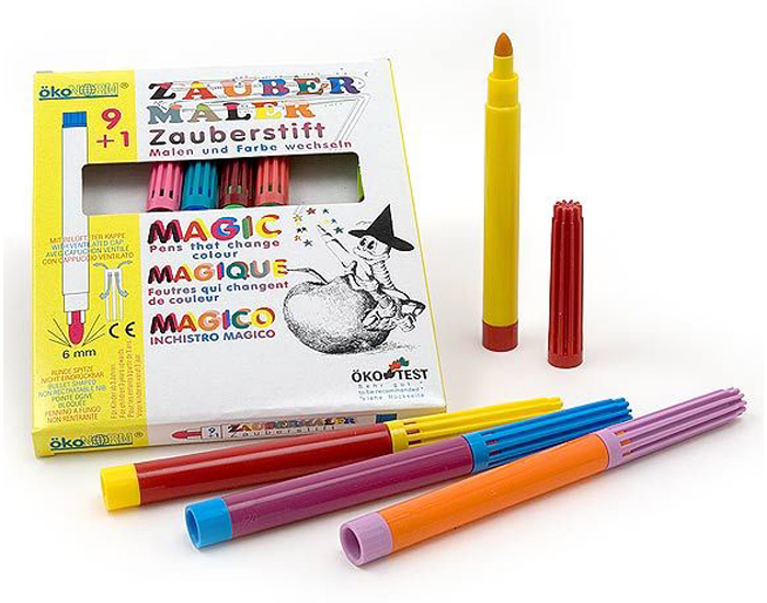 OKONORM Feutres Magiques Couleur - Ds 3 ans 9 couleurs + 1 blanc