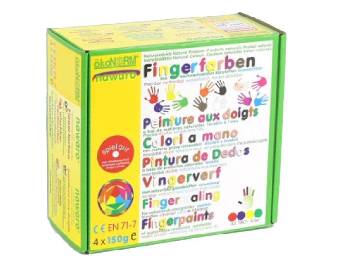 OKONORM Peinture  Doigts 4 couleurs - Teintes Primaires - Ds 3 ans