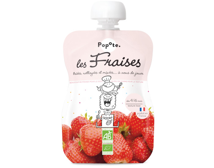 POPOTE Gourde Fraise Bio - 120 g - Ds 4/6 mois