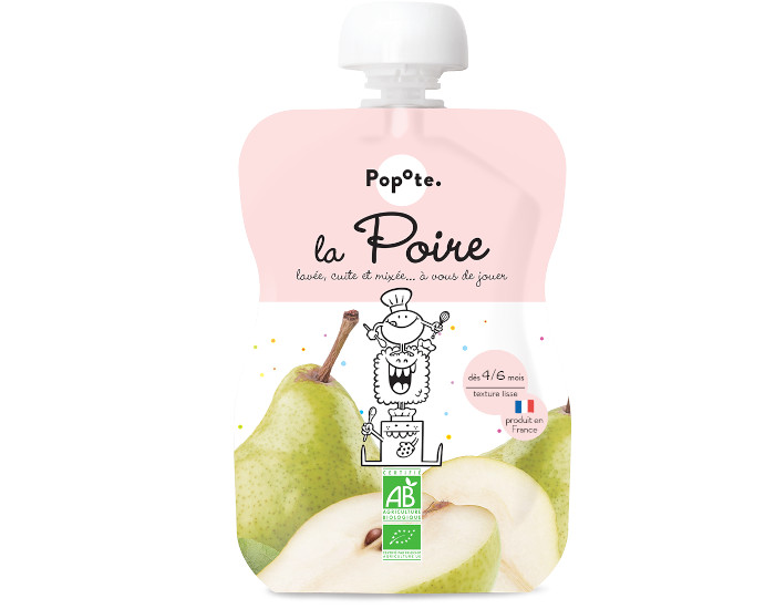 POPOTE Gourde Poire Bio - 120 g - Ds 4/6 mois