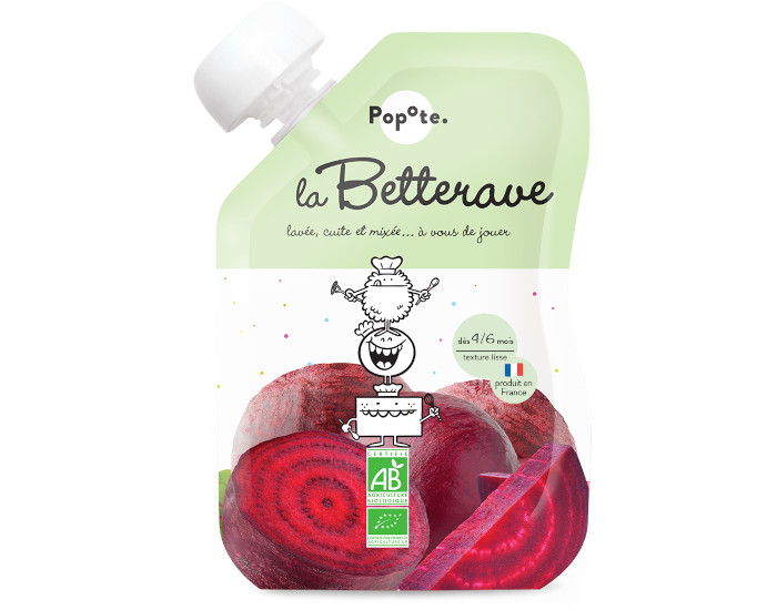 POPOTE Gourde Betterave Bio - 120 g - Ds 4/6 mois