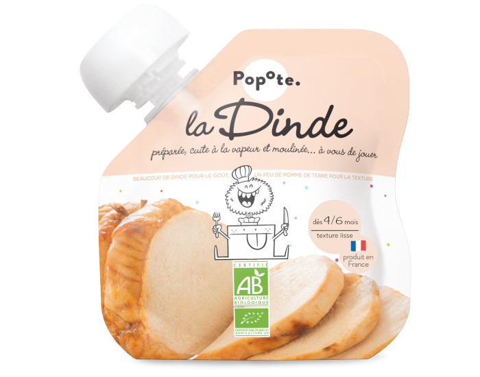 POPOTE Gourde Dinde Bio - 60 g - Ds 4/6 mois