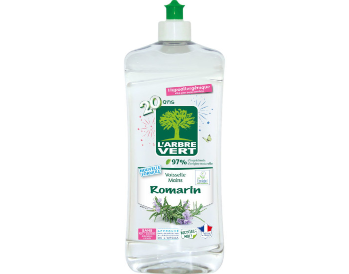 L'ARBRE VERT Vaisselle Mains Romarin - 750 ml