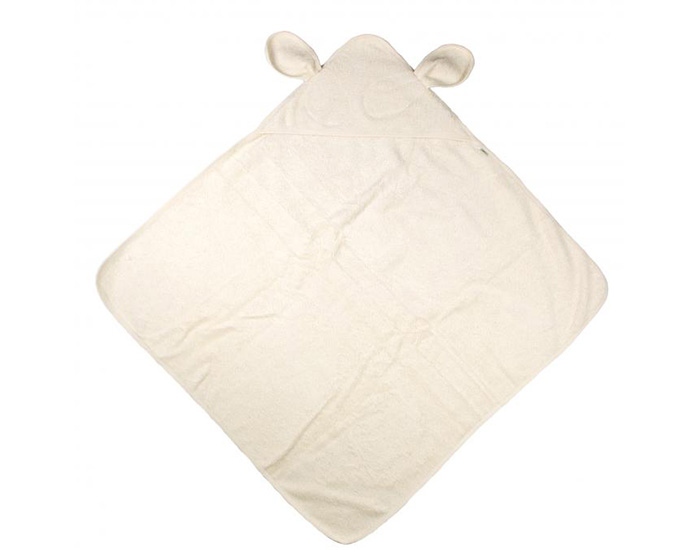 IOBIO Cape de Bain Ecru en Coton Bio - 100 x 100 cm