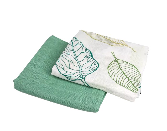 GRUNSPECHT Lot de 2 Langes en Coton - 70 x 70 cm