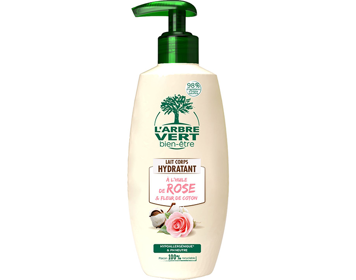 L'ARBRE VERT BIEN-TRE Lait Corps Hydratant Rose & Fleur de Coton - 250 ml