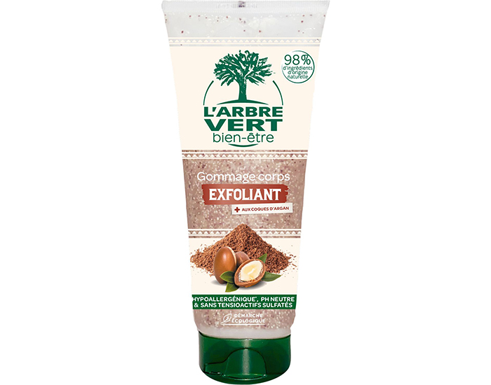 L'ARBRE VERT BIEN-TRE Gommage Corps Exfoliant Rgnrant  l'Huile et Coques d'Argan - 200 ml 