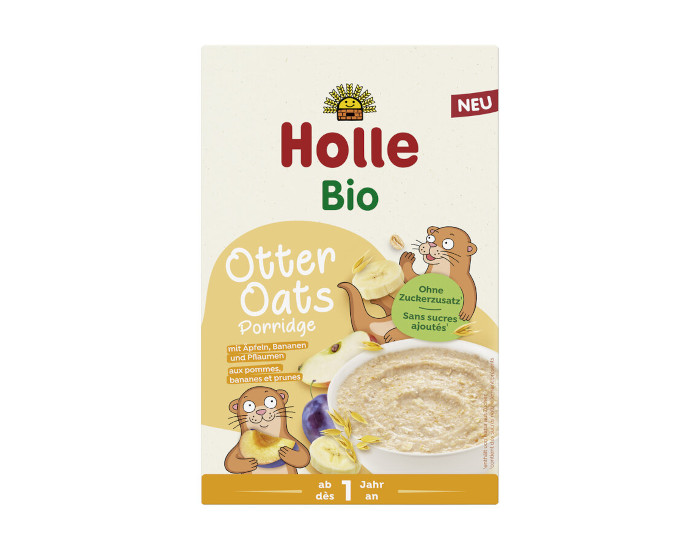 HOLLE Porridge Otter Oats aux Pommes, Bananes et Prunes - Ds 12 mois - 200 g