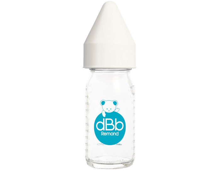 DBB REMOND Biberon en Verre Rgul'air 110ml - Ttine Caoutchouc (Blanc)