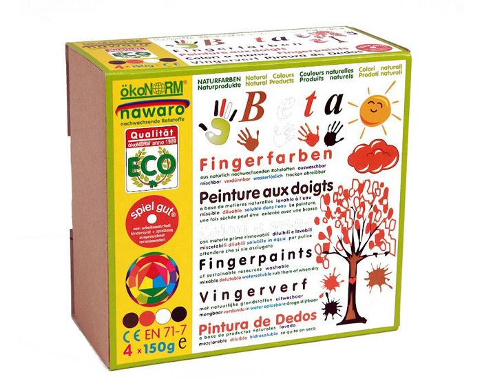 OKONORM Peinture  Doigts 4 Couleurs - Teintes Natures - Ds 3 ans