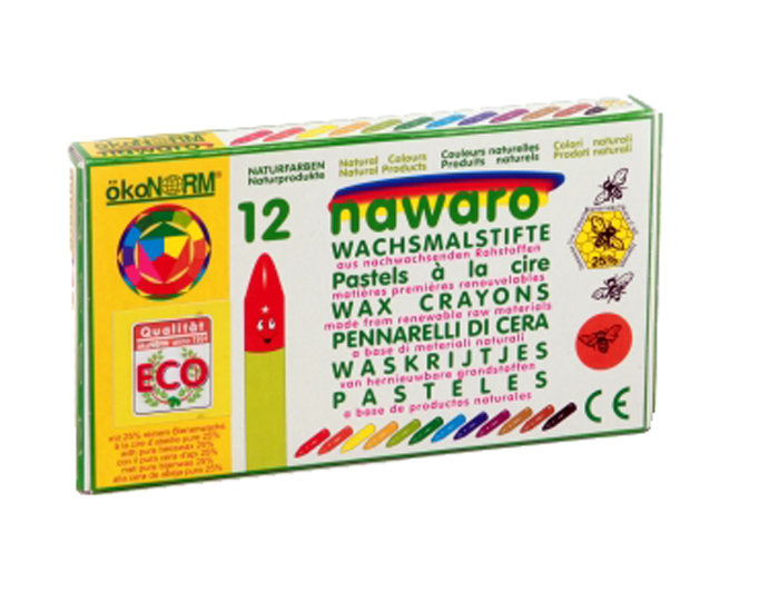 OKONORM Crayons  la Cire d'Abeille - Ds 3 ans 12 couleurs
