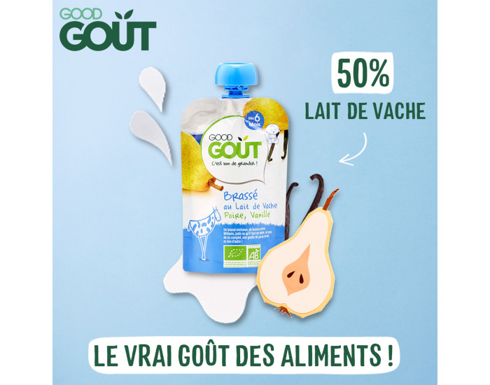 GOOD GOUT Gourde Brass Poire Vanille - 90g - Ds 6 mois (1)