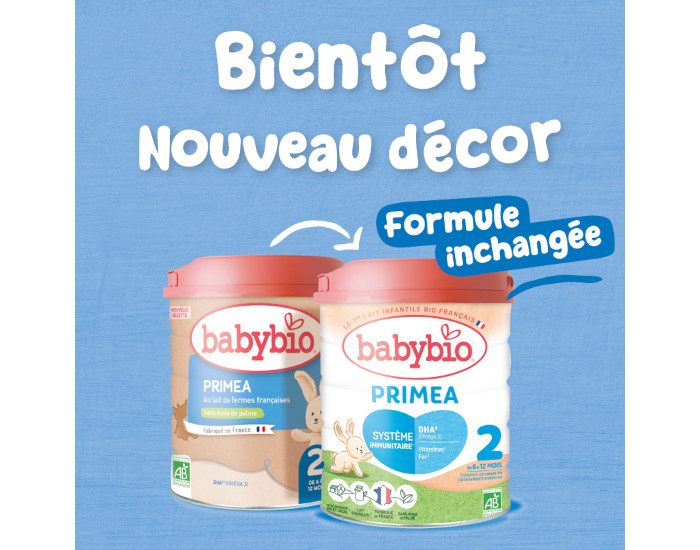 BABYBIO Lait de Suite 2 Primea - De 6  12 mois - 800g (1)