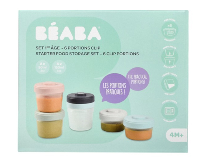 BEABA Set de 6 Portions de Conservation Clip - 1er ge (3)