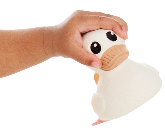 HEVEA Canard Kawan Mini en Caoutchouc Naturel 3 en 1 - Ds la Naissance Blanc (1)