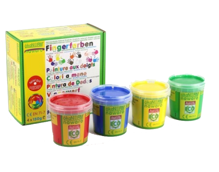 OKONORM Peinture  Doigts 4 couleurs - Teintes Primaires - Ds 3 ans (1)