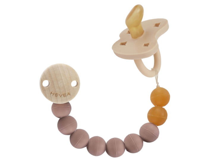 HEVEA Attache-Ttine En Caoutchouc 100% Naturel - Rose Poudr (1)