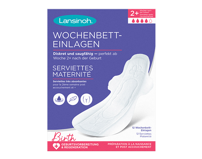 LANSINOH Serviette Maternit� Post-Partum 2 semaines et + - 12 pi�ces (1)