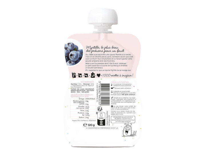 POPOTE Gourde Myrtille - 120g - Ds 4/6 mois (1)