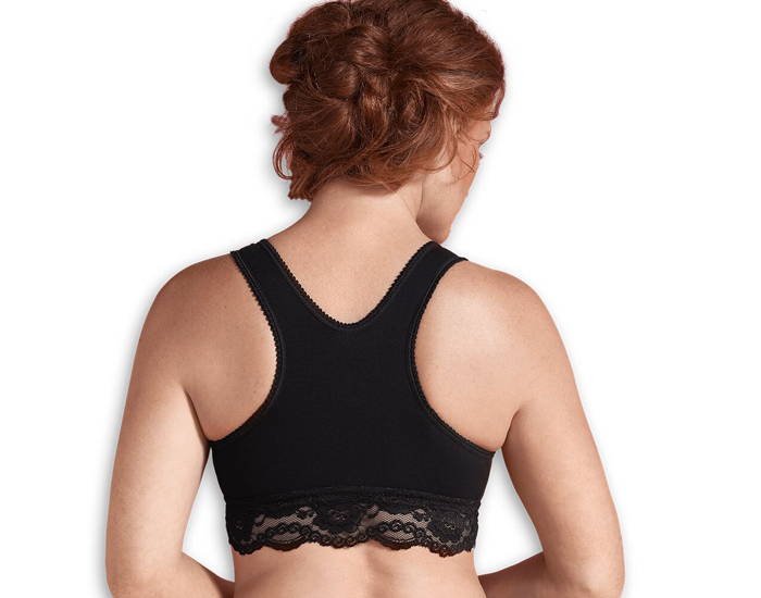 CARRIWELL Brassire d'Allaitement Cache-Coeur en Coton Bio - Noir L (3)