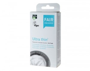 FAIR SQUARED Prservatifs en Latex Ecologique Ultra Fins Sachet de 10