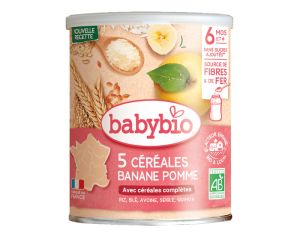 BABYBIO 5 Crales Banane Pomme - 220g - ds 6 mois
