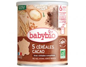 BABYBIO 5 Crales Cacao - 220g - Ds 6 mois