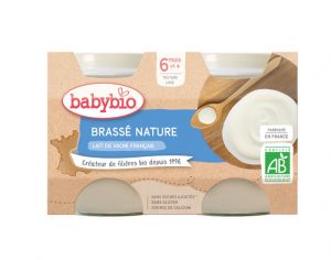 BABYBIO Petits Pots Brasss Lacts - 2 x 130 g - Ds 6 mois Vache Nature