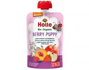HOLLE Gourde Berry Pupy - Pomme Pche Fruits des Bois - 100 g - Ds 8 mois