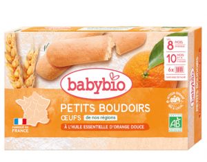 BABYBIO Boudoirs  l'Huile Essentielle d'Orange Douce - Nouvelle Recette - Ds 10 mois