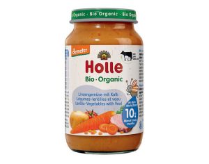 HOLLE Petit Pot Menu L�gumes - Lentilles - Veau - 10M