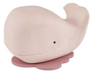 HEVEA Jouet de Bain Baleine en Caoutchouc Naturel - Ds la naissance Rose Champagne