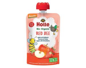 HOLLE Gourde Red Bee - Pomme Fraise - 100 g - Ds 8 mois