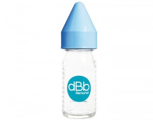 DBB REMOND Biberon en Verre 110 ml - Ttine Caoutchouc Ciel