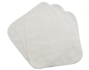 IOBIO Lot de 3 Lingettes en Coton Biologique Blanches - 22 x 22 cm