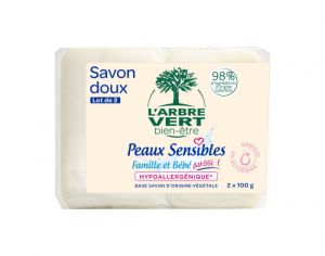 L'ARBRE VERT BIEN-TRE Savon Famille et Bb - Lot de 2x100g