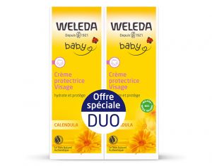 WELEDA Duo Crme Protectrice Visage Calendula - 2 x 50 ml
