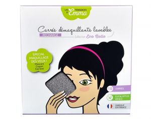 LES TENDANCES D'EMMA 10 Carrs Dmaquillants Lavables - Eucalyptus Biface Gris